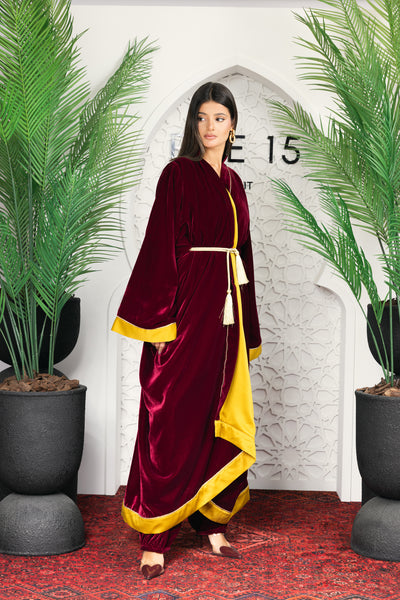 kimono set(burgundy)
