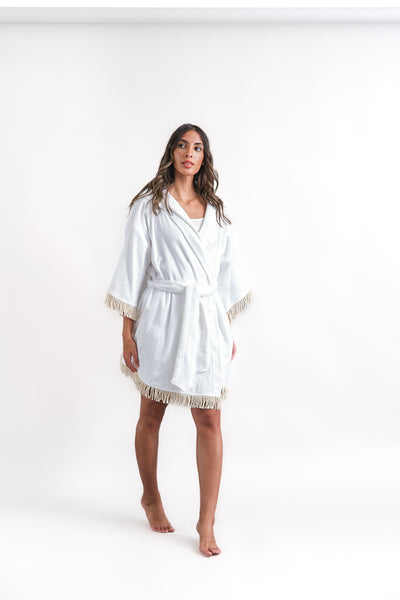 White towel robe