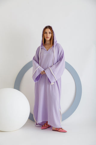Moroccan kaftan in lavender(long sleeve)