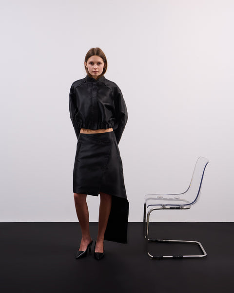 Asymmetric organza skirt