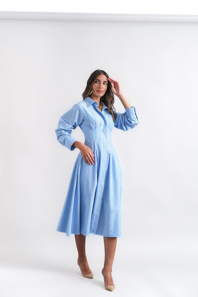 summer baby blue dress