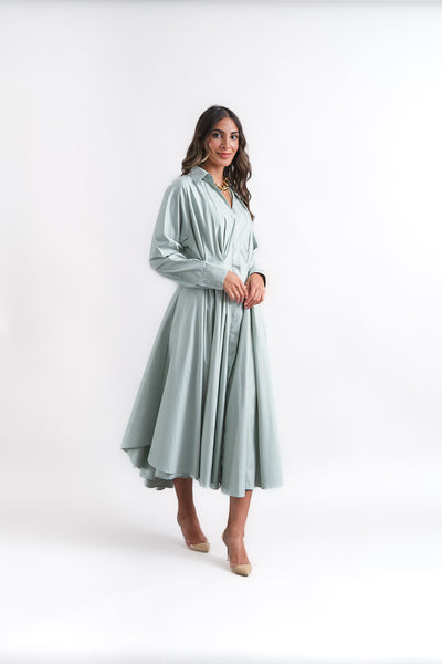 turquoise midi dress