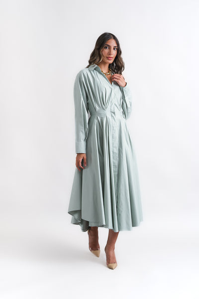 turquoise midi dress