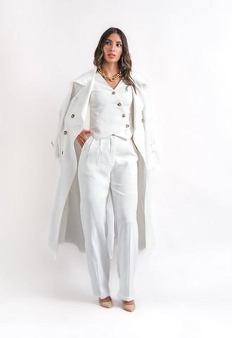 White summer trench