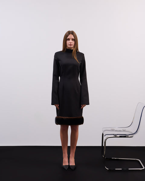 Highneck fur dress