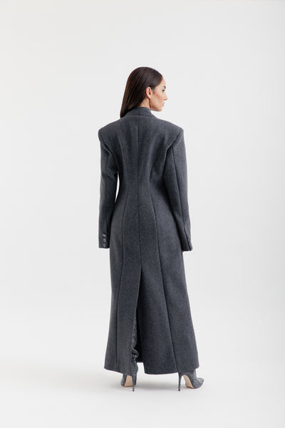 Grey maxi coat