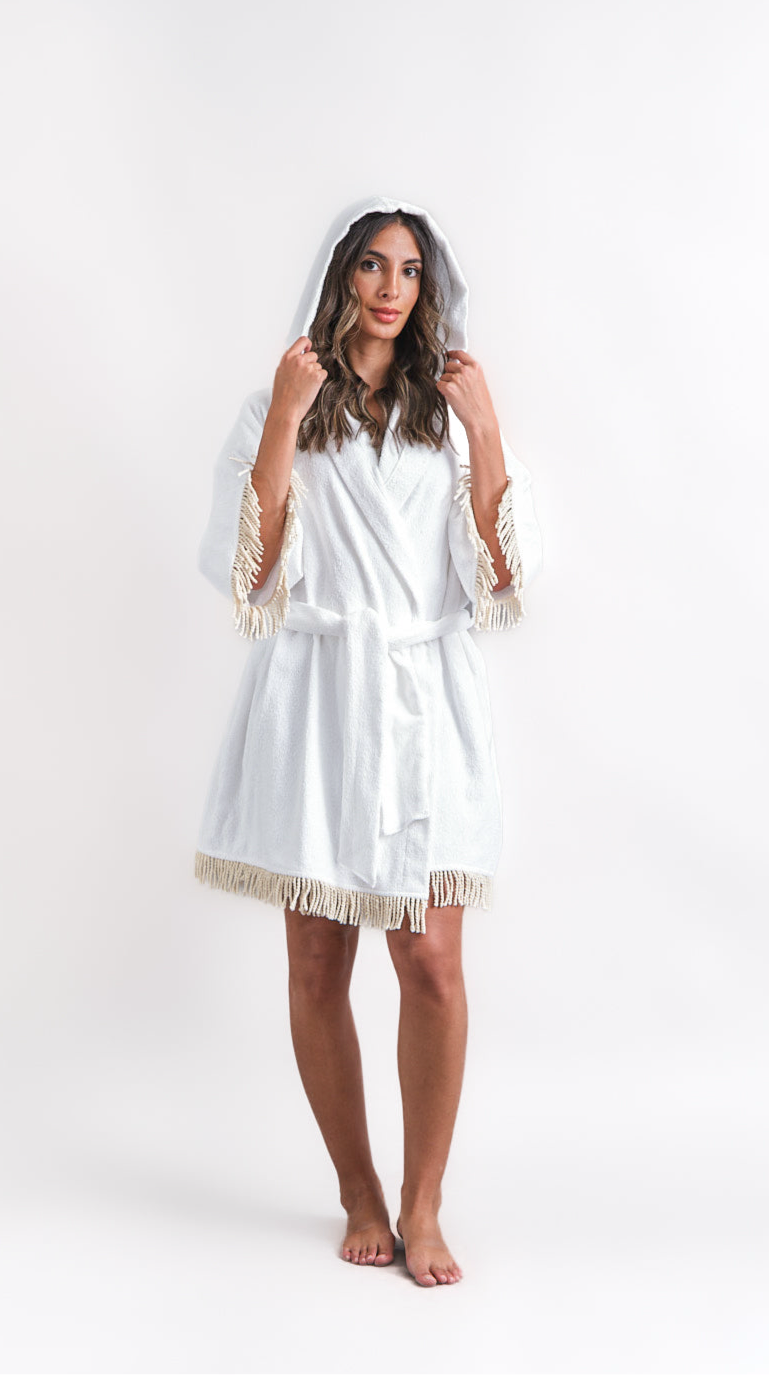 White towel robe