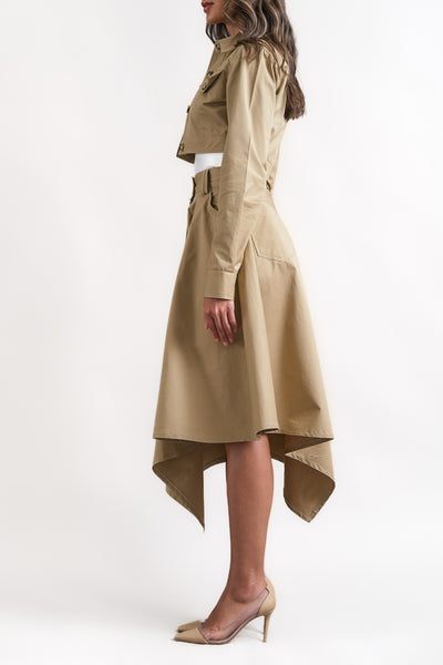 Asymmetric beige skirt