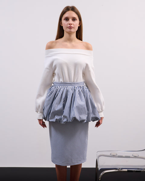 Striped peplum skirt
