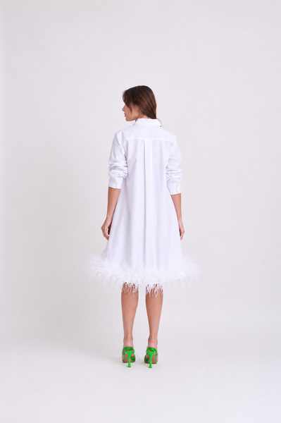FEATHER SHIRT DRESS