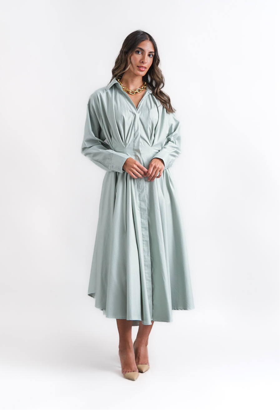 turquoise midi dress