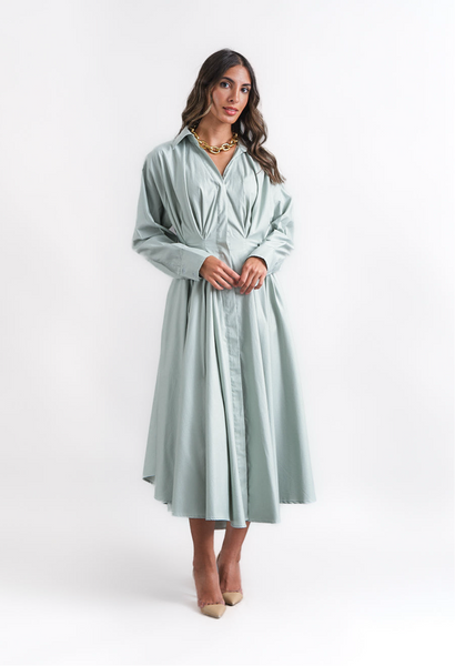 turquoise midi dress