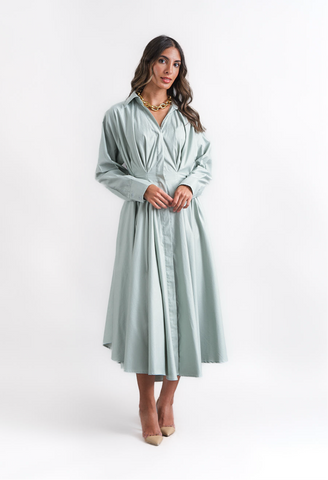 turquoise midi dress