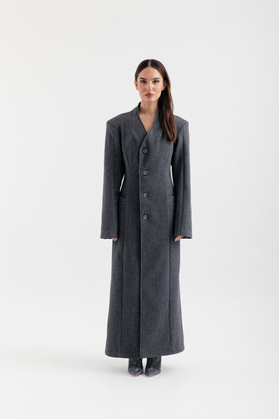Grey maxi coat