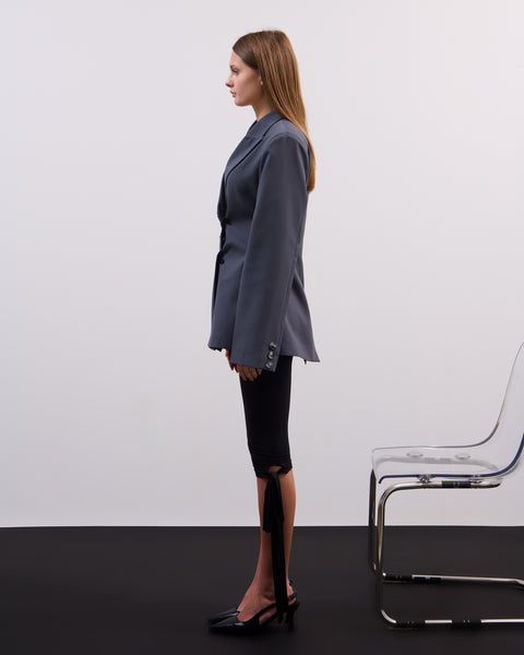 Grey gathered blazer