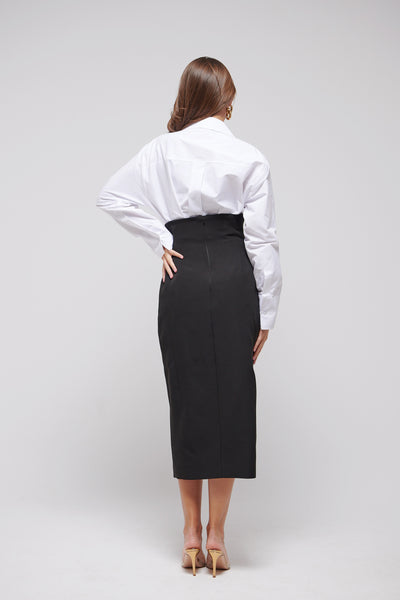 BUTTONED PENCIL SKIRT