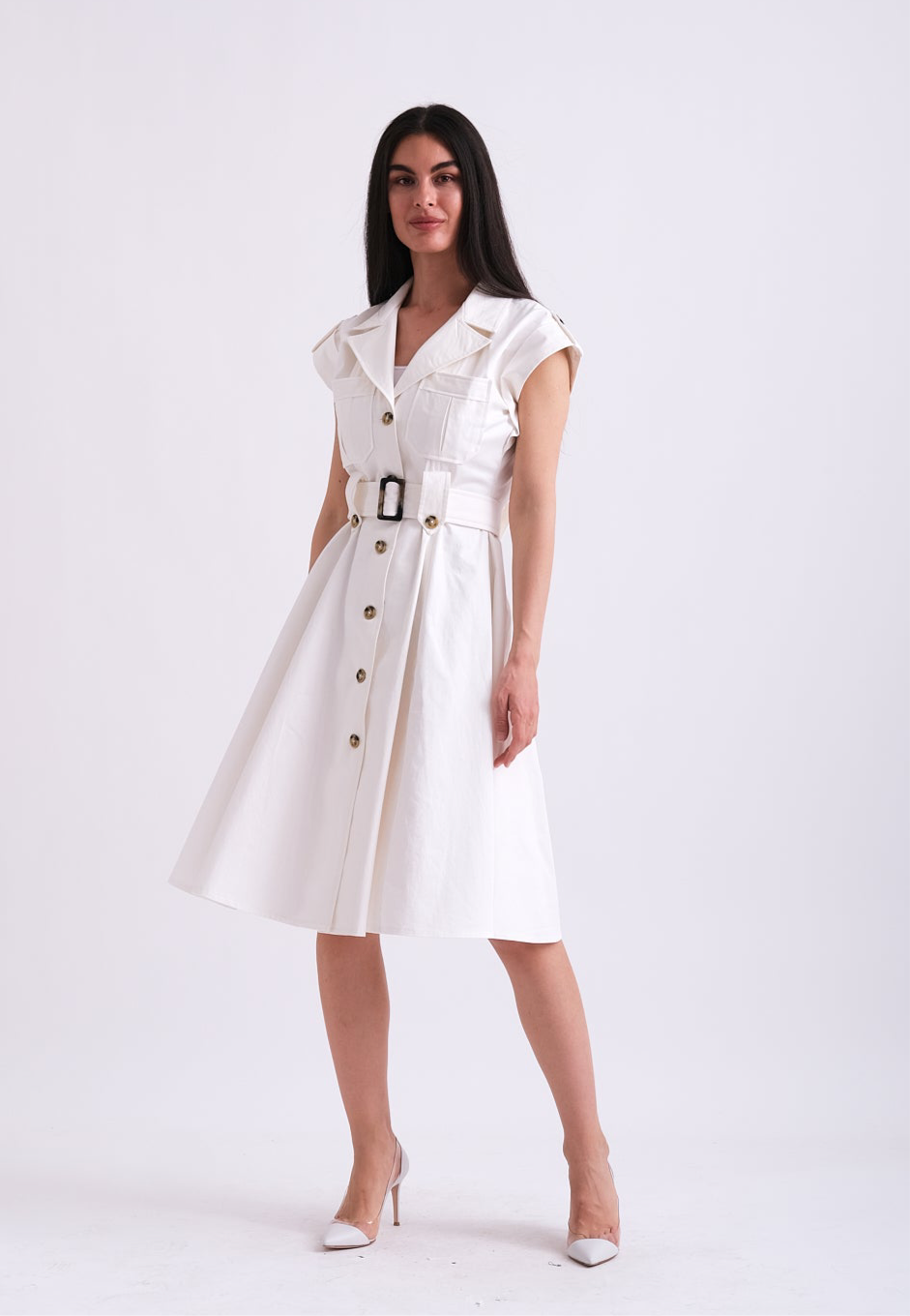 COTTON BELTED DRESS