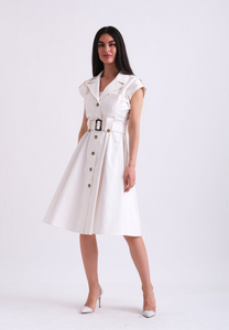 COTTON BELTED DRESS