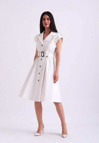COTTON BELTED DRESS