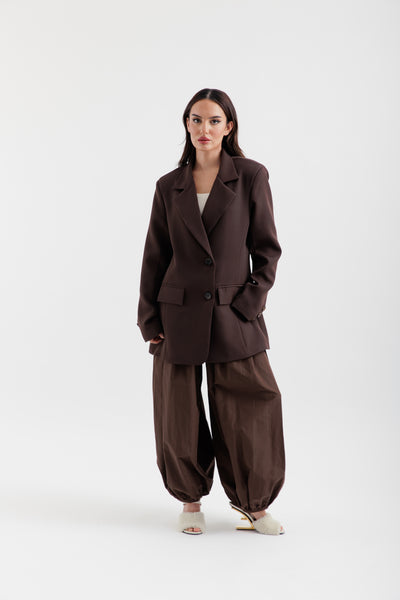 Brown crepe blazer