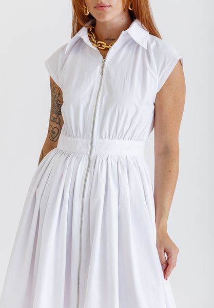 WHITE FLOWY DRESS