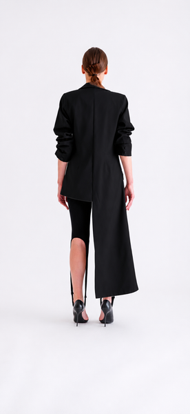 Asymmetric black blazer