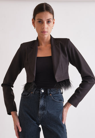 CROPPED FEATHER JACKET