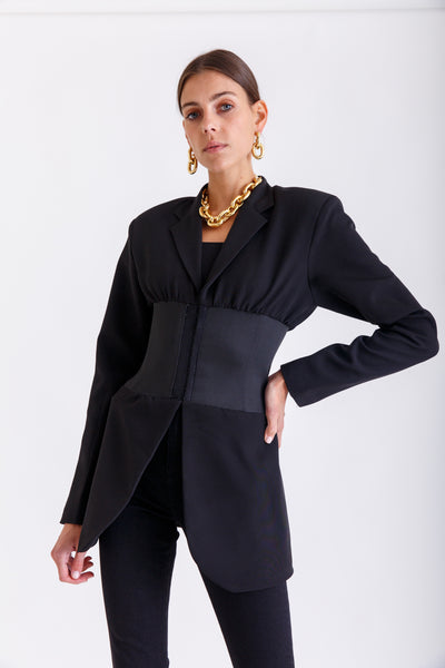 CORSET BLAZER (BLACK)