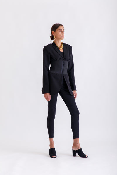 CORSET BLAZER (BLACK)