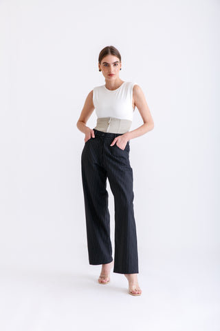 double waist pants(two tones)