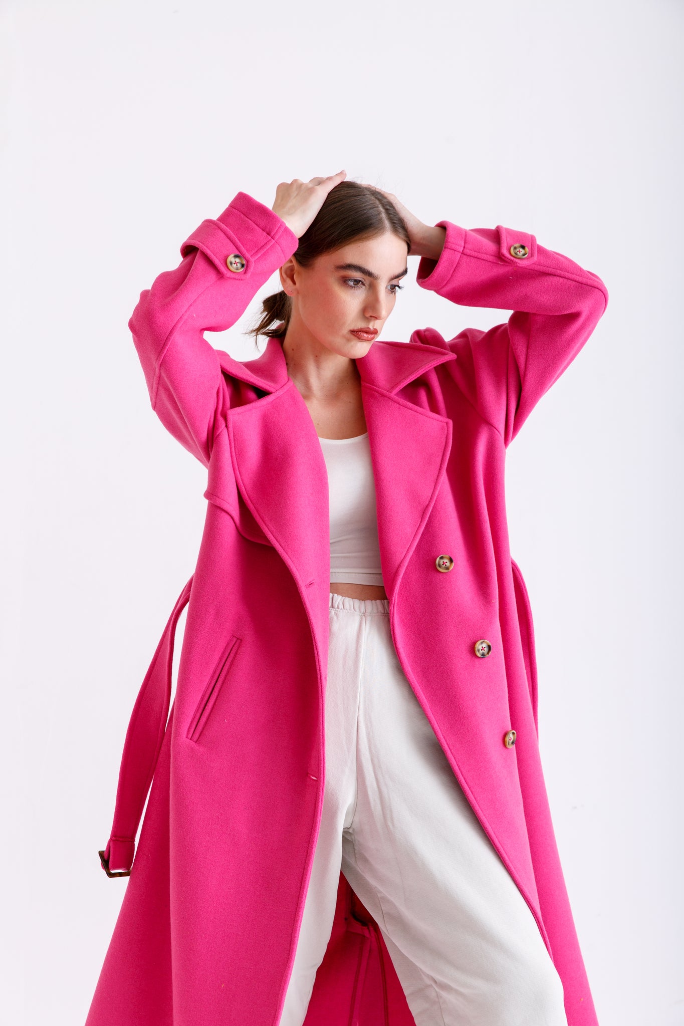 Pink on sale maxi coat