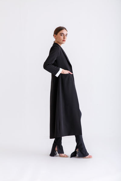 black maxi blazer