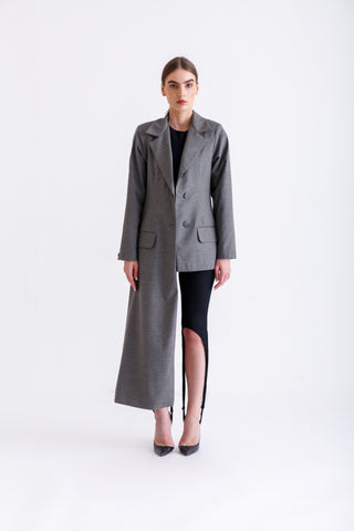 Asymmetric grey blazer