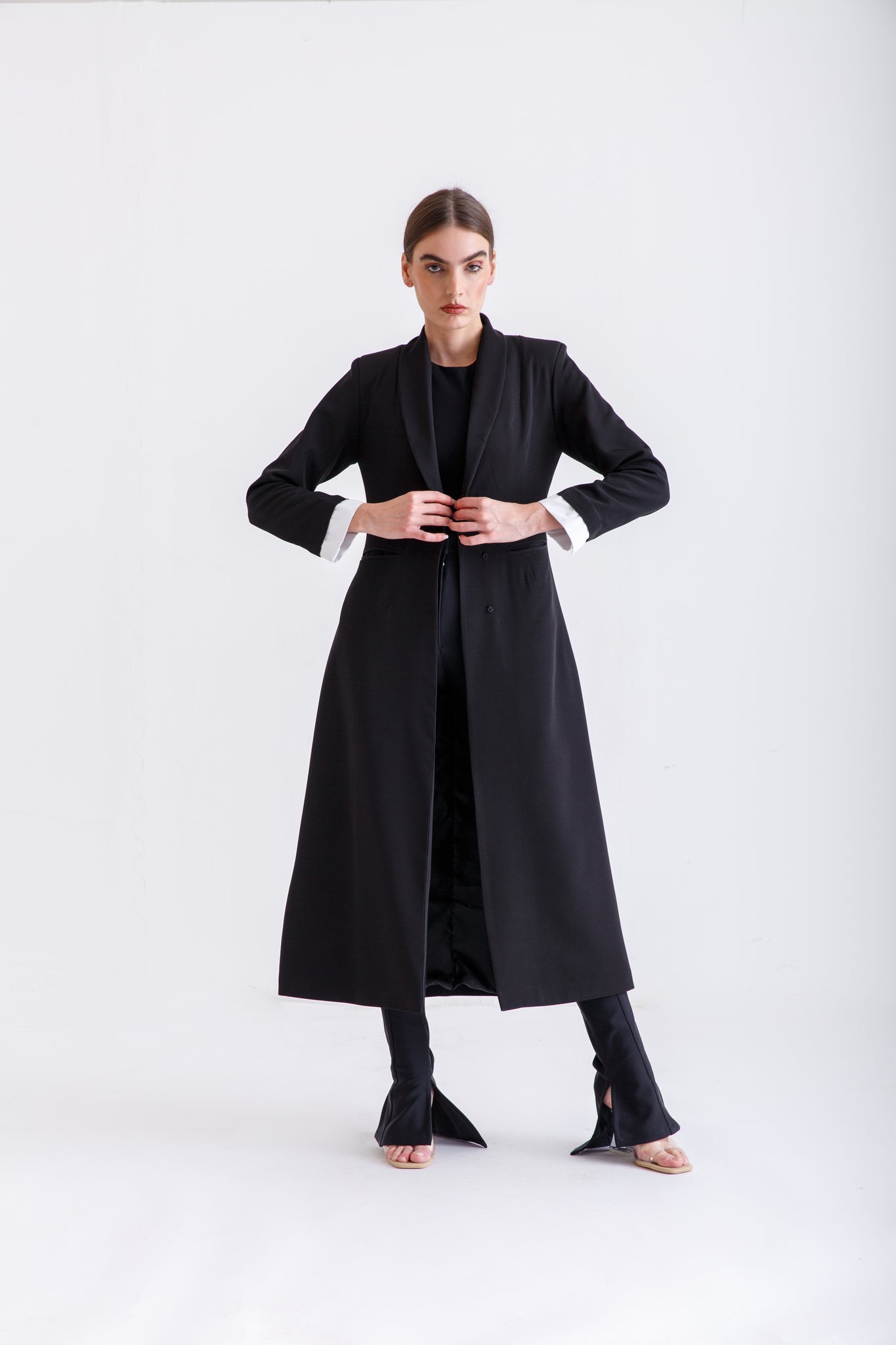 black maxi blazer