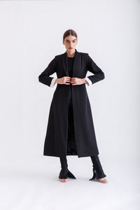 black maxi blazer
