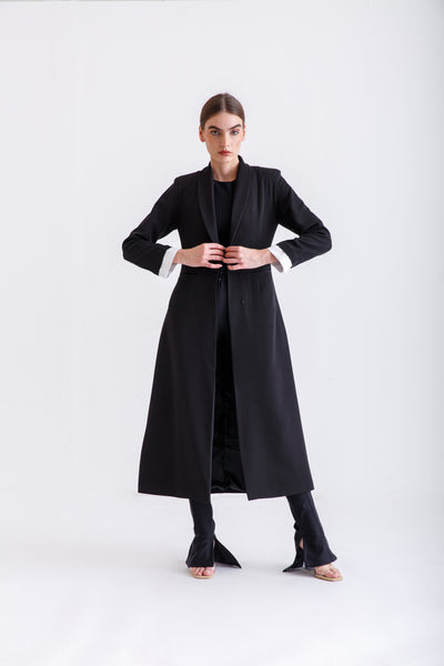 black maxi blazer