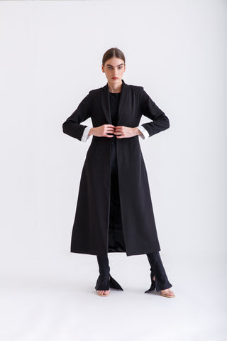 black maxi blazer