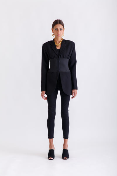 CORSET BLAZER (BLACK)