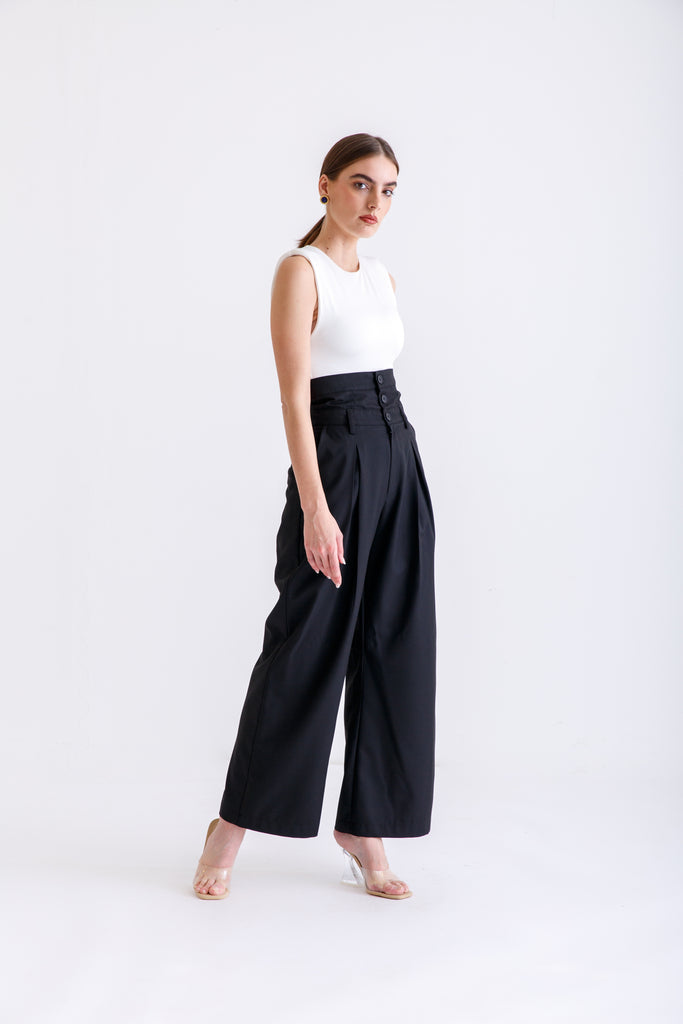 double waisted pants(black) – Rue15 by Muneera Al Majed