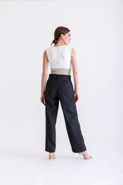 double waist pants(two tones)
