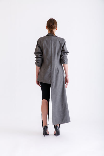 Asymmetric grey blazer