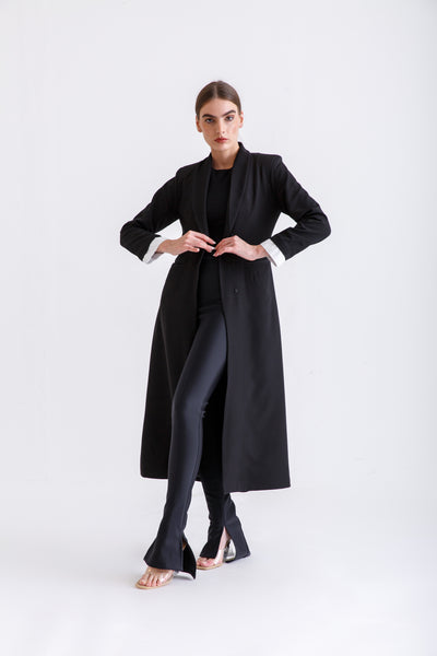 black maxi blazer