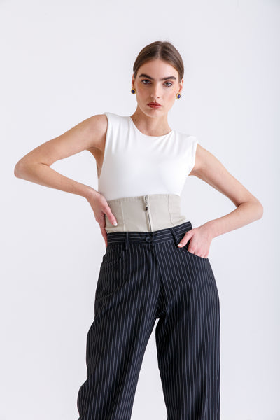 double waist pants(two tones)