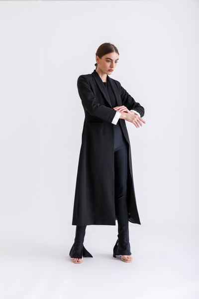 black maxi blazer