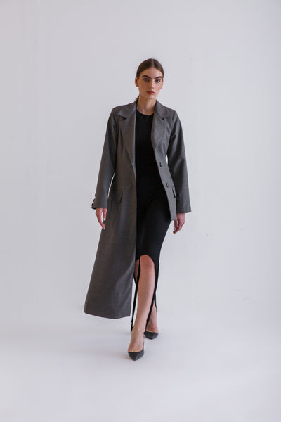 Asymmetric grey blazer