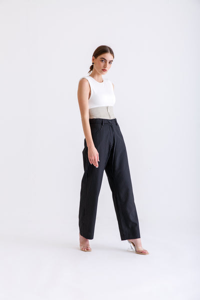 double waist pants(two tones)
