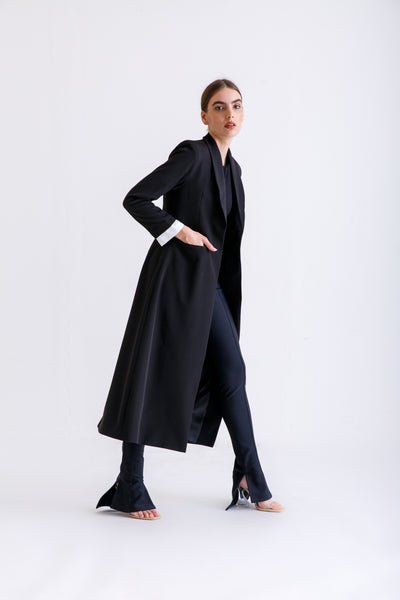 black maxi blazer